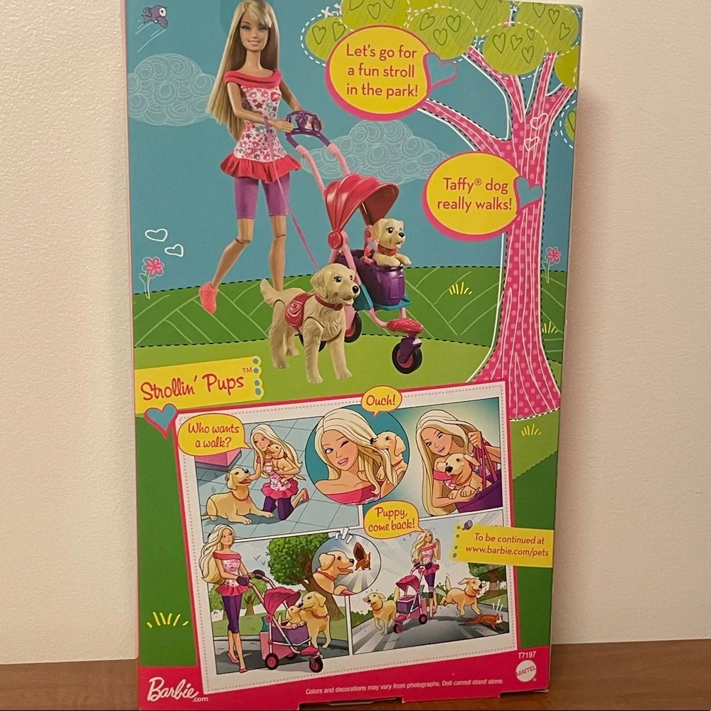Vintage Barbie Strollin Pups Set Y2K Vintage Toys Collectible Rare Retro Pet Dog